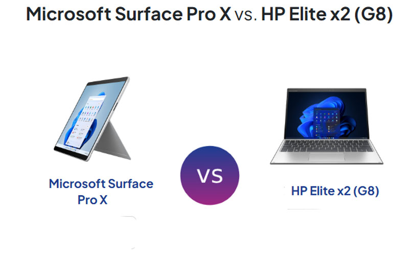 مقایسه Surface Pro 8 و HP Elite x2 G8